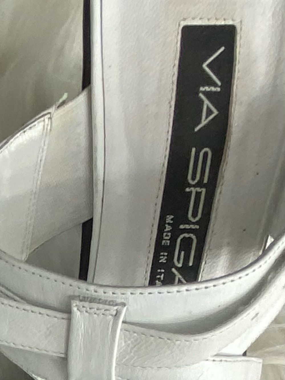 ‼️Made in Italy Via Spiga Silver and Black Platform Heeled Sandals - Picture 2 of 6